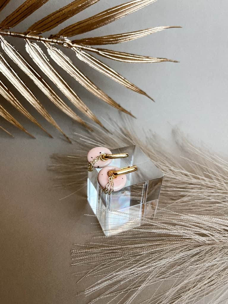 Pūderrozā pārveidojami auskari 4in1