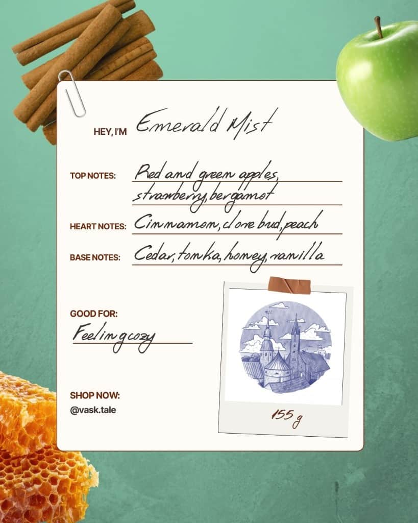 Sojas vaska svece "Emerald Mist"