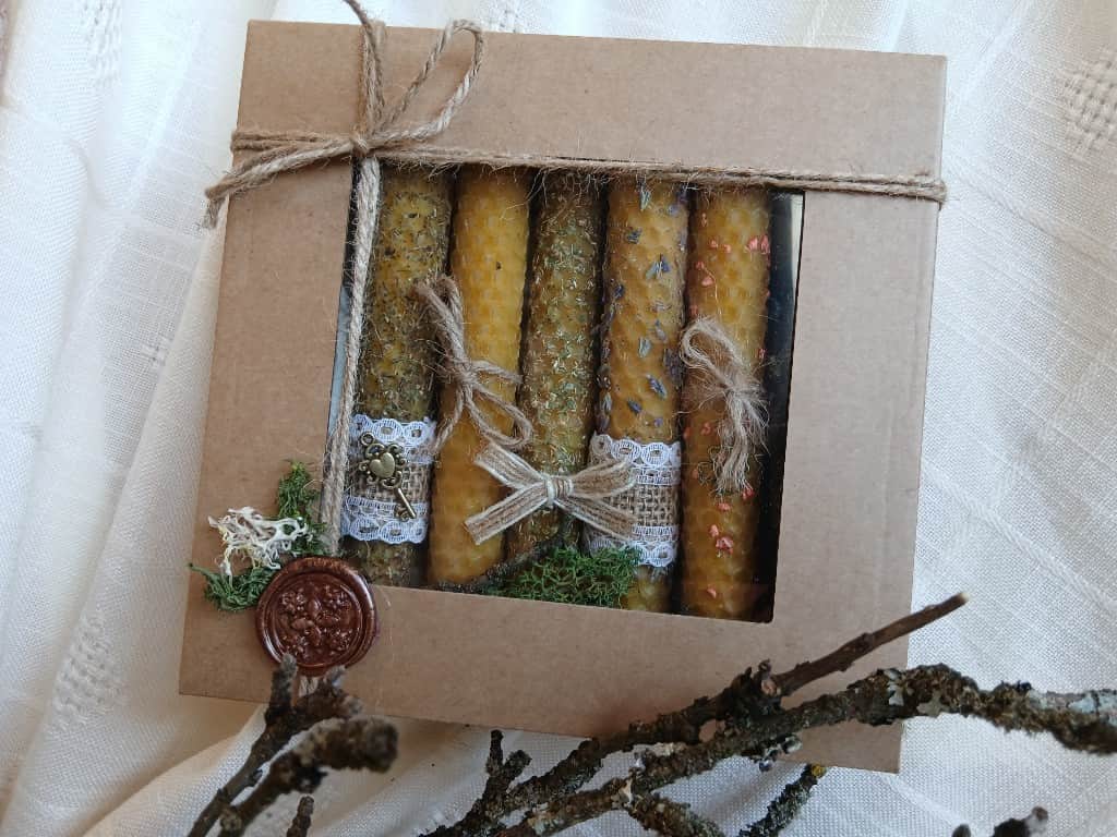 Bišu vaska sveces, komplekts