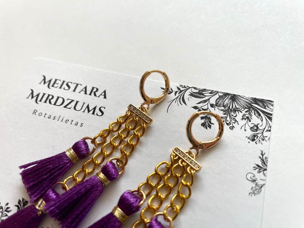 3 Bārkšu auskari (tumši violeti)