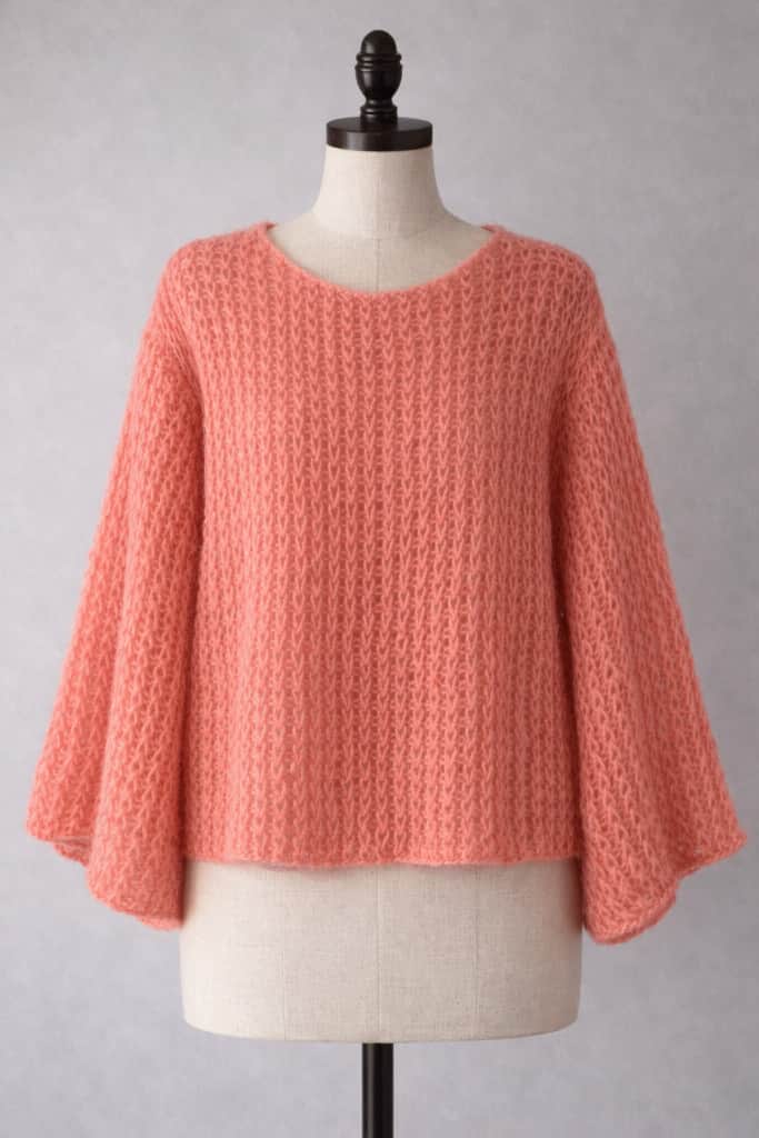 Mohēras džemperis koraļļu krāsā