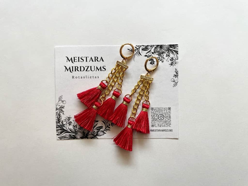 3 Bārkšu auskari (sarkani)