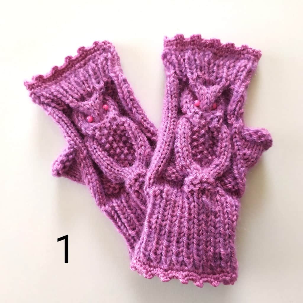 Bezpirkstu cimdi /Roku sildītāji,,Pūces*"/Aksesuārs sievietēm 