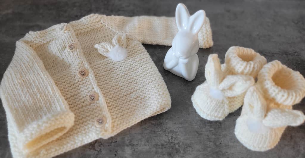 Jaundzimušo merino vilnas komplekts.