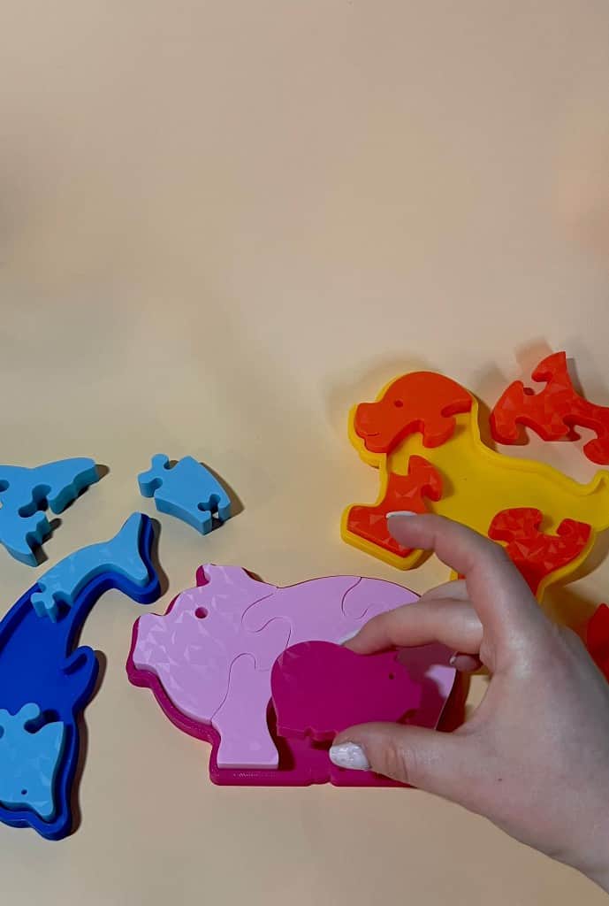 Lielo gabalu puzles bērniem - dzīvnieki