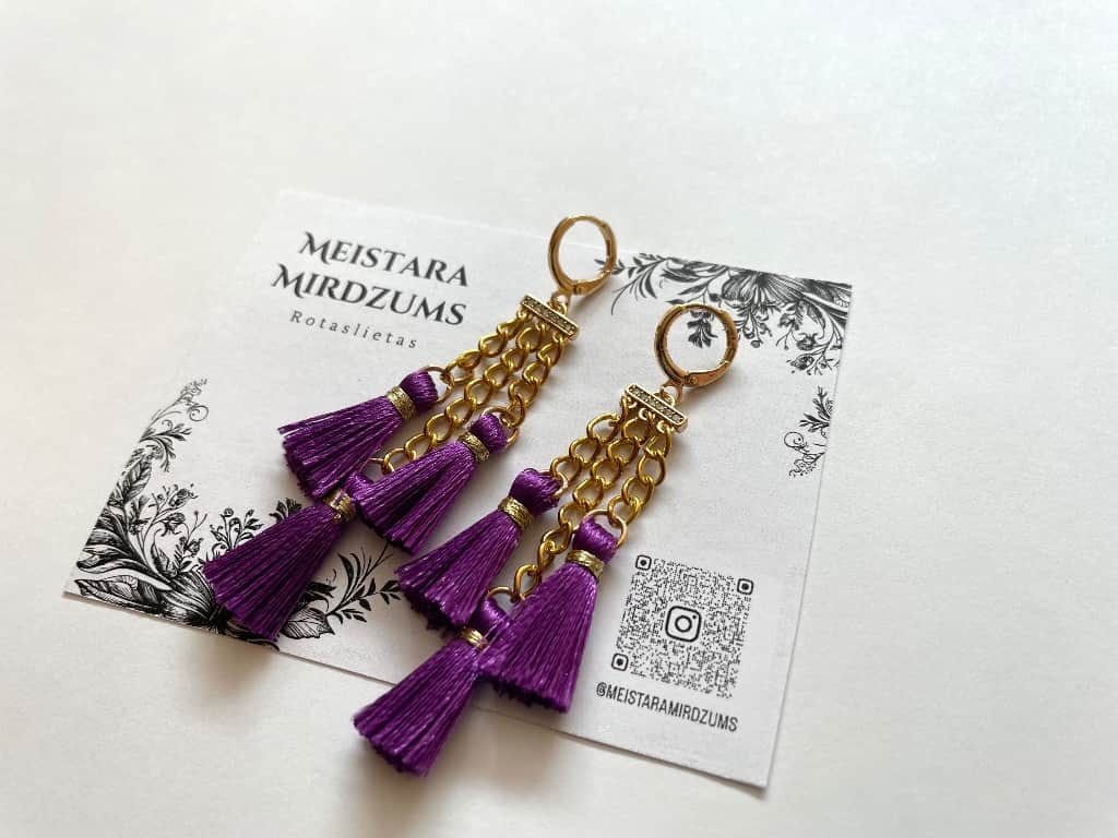 3 Bārkšu auskari (tumši violeti)