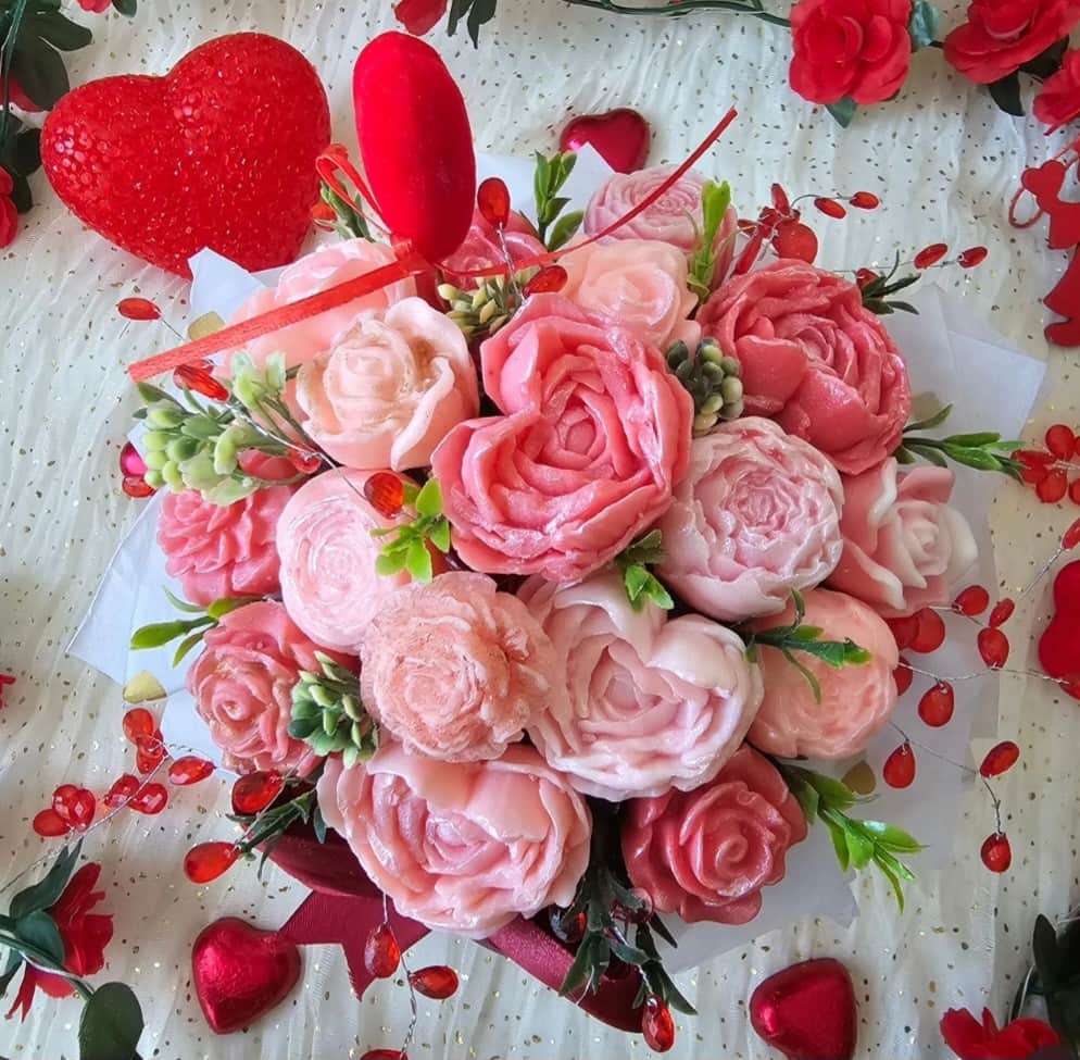 Aromātiskā vaska ziedu pušķis 