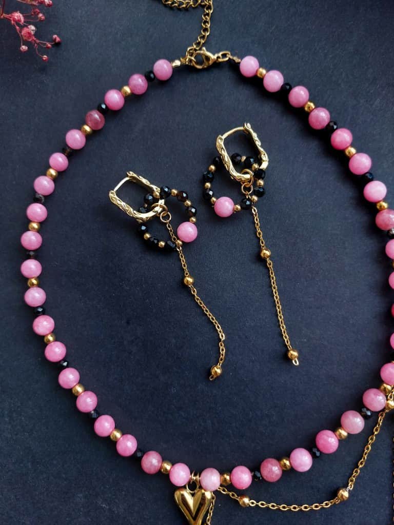 Komplekts kaklarota ar sirds kulonu & auskari 2in1