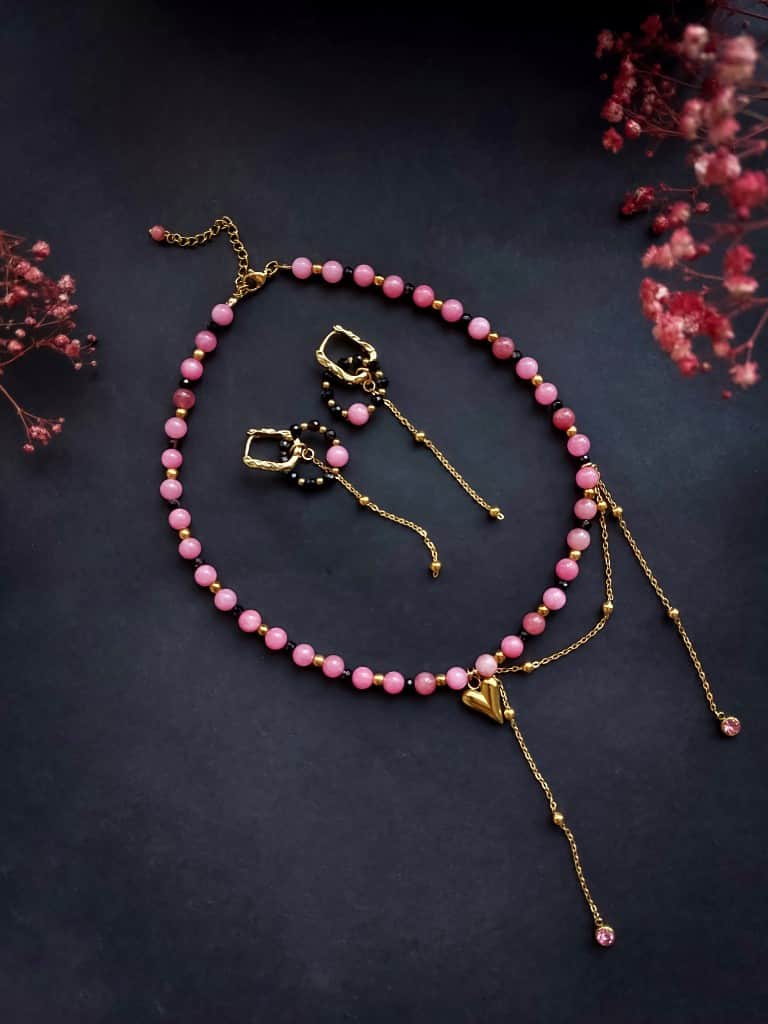 Komplekts kaklarota ar sirds kulonu & auskari 2in1