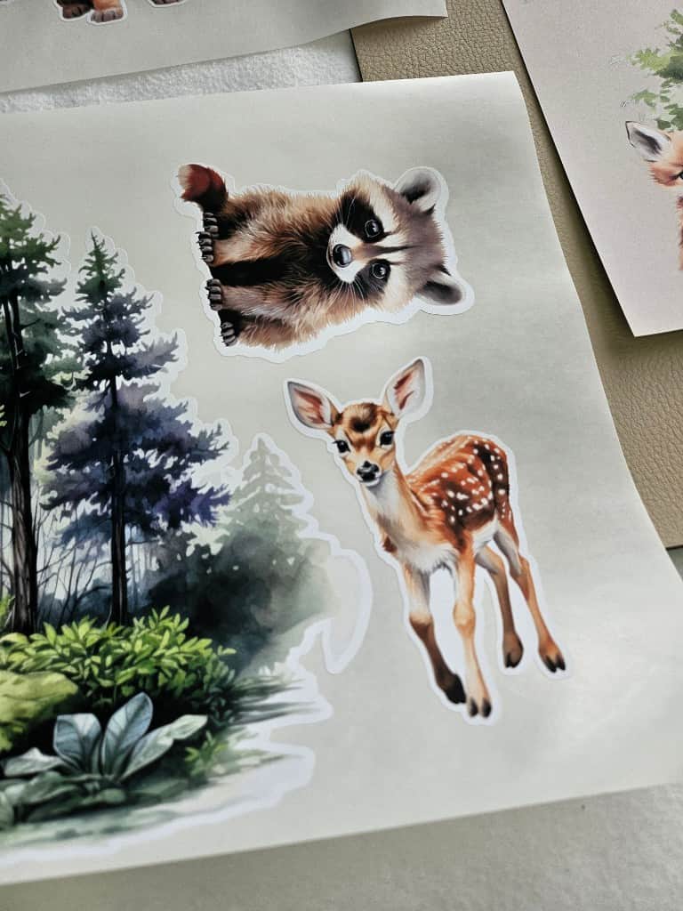 Līmpapīra uzlīmes "Meža dzīvnieki"