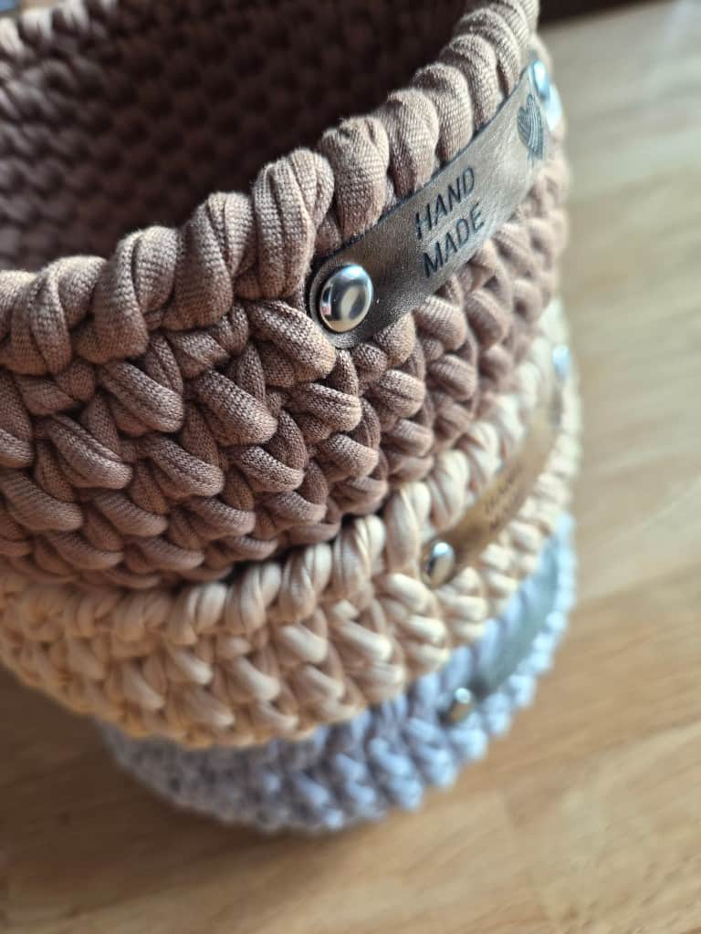 Tamborēti interjera grozi TEXTURA šokolāde