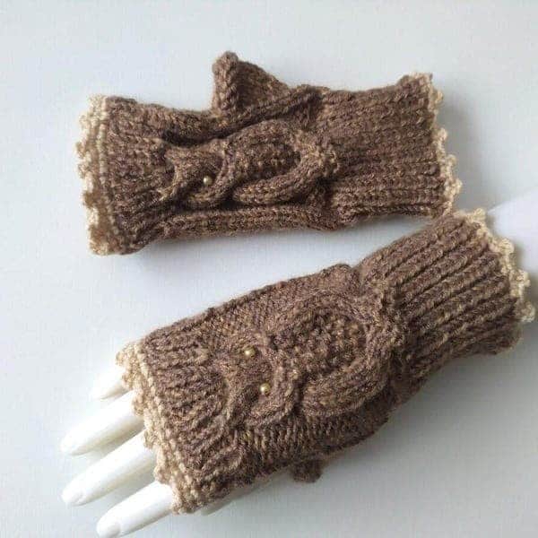 Sieviešu bezpirkstu cimdi, roku sildītāji "Pūces*"