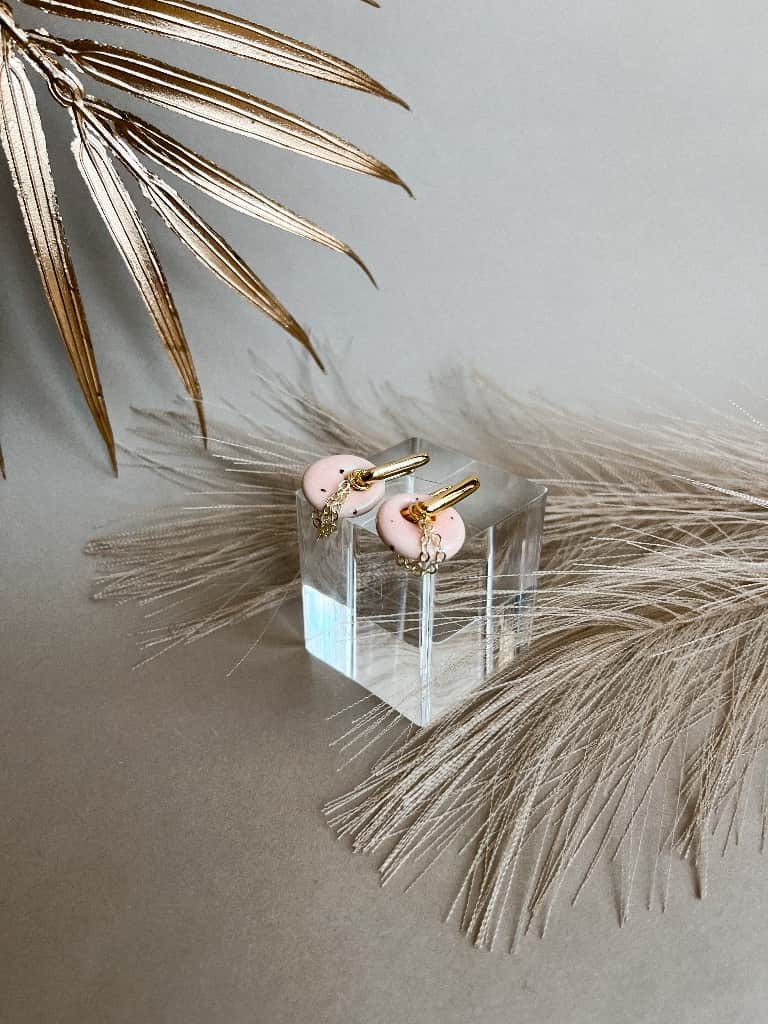 Pūderrozā pārveidojami auskari 4in1