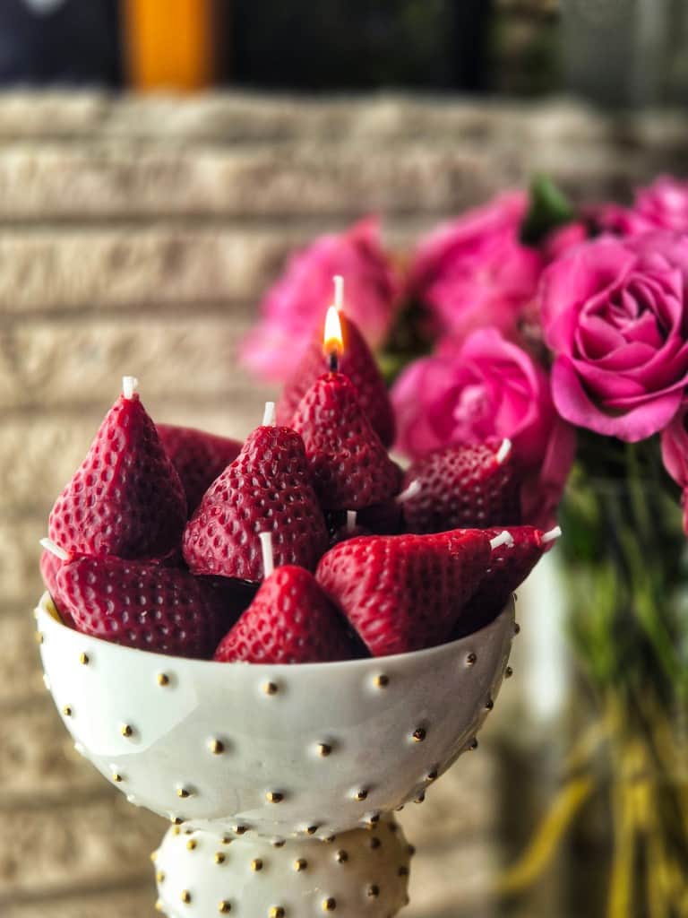 Bišu vaska sveces "Zemenes"