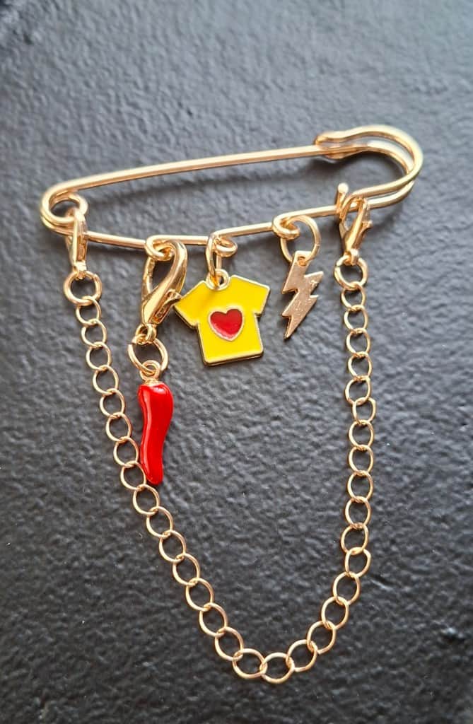 Modīgas piespraudes, kas piešķirs jūsu tērpam īpašu raksturu.