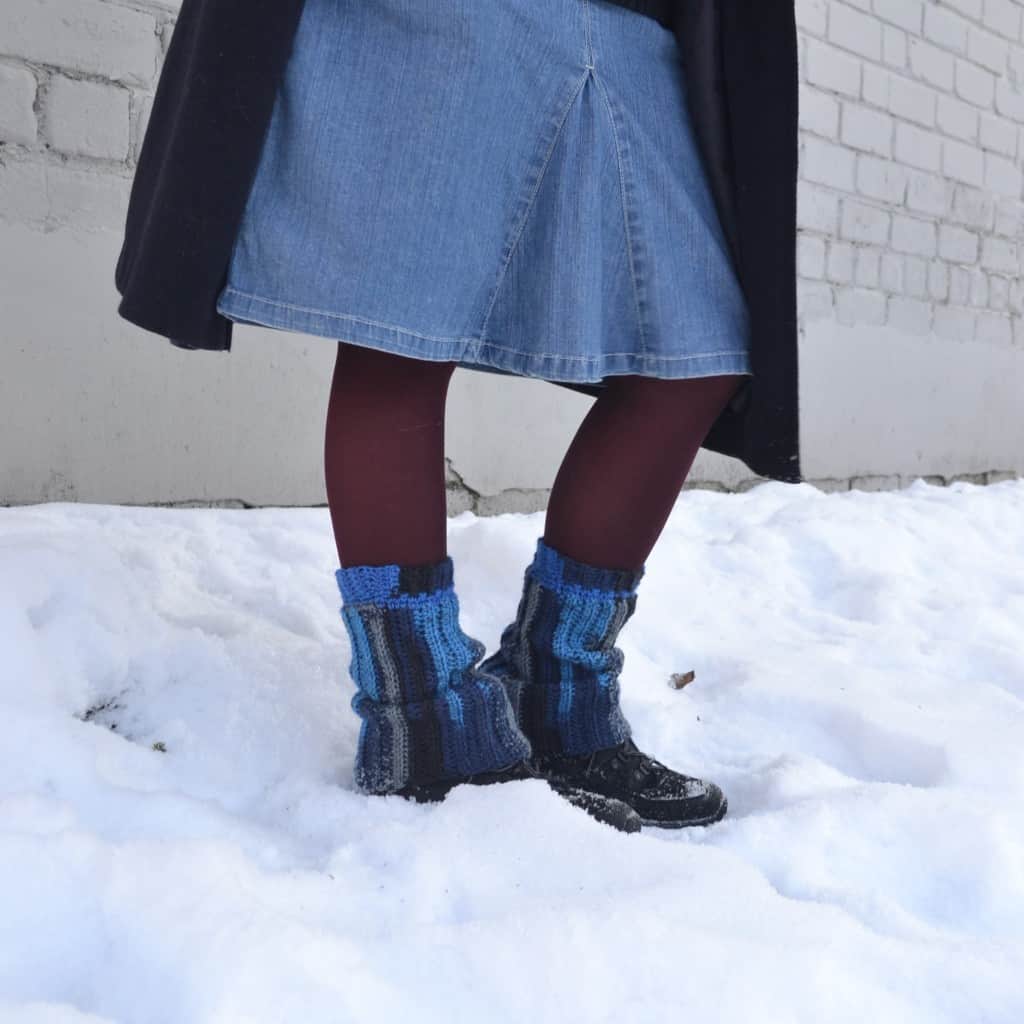 tamborētas zilas getras/potīšu sildītāji