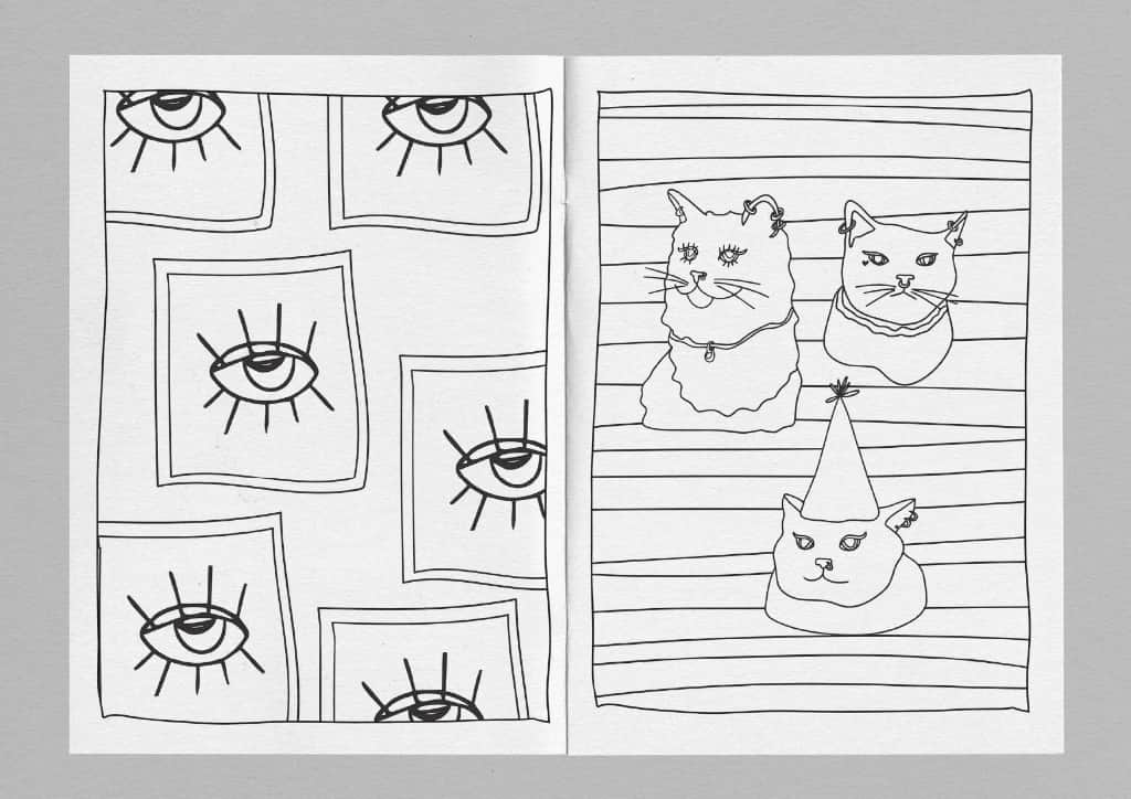 KOOL KATS krāsojamā grāmata | Fiziska krāsojamā grāmata |  Krāsojamā grāmata bērniem un pieaugušajiem