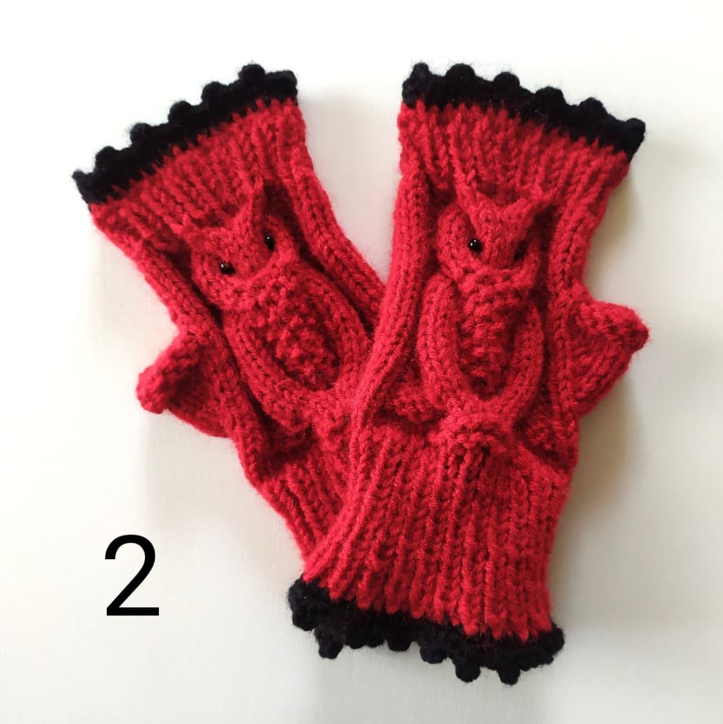 Bezpirkstu cimdi /Roku sildītāji,,Pūces*"/Aksesuārs sievietēm 