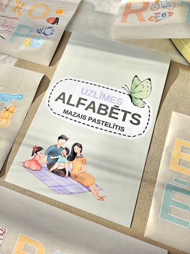 Līmpapīra uzlīmes "Alfabēts Pastelītis"