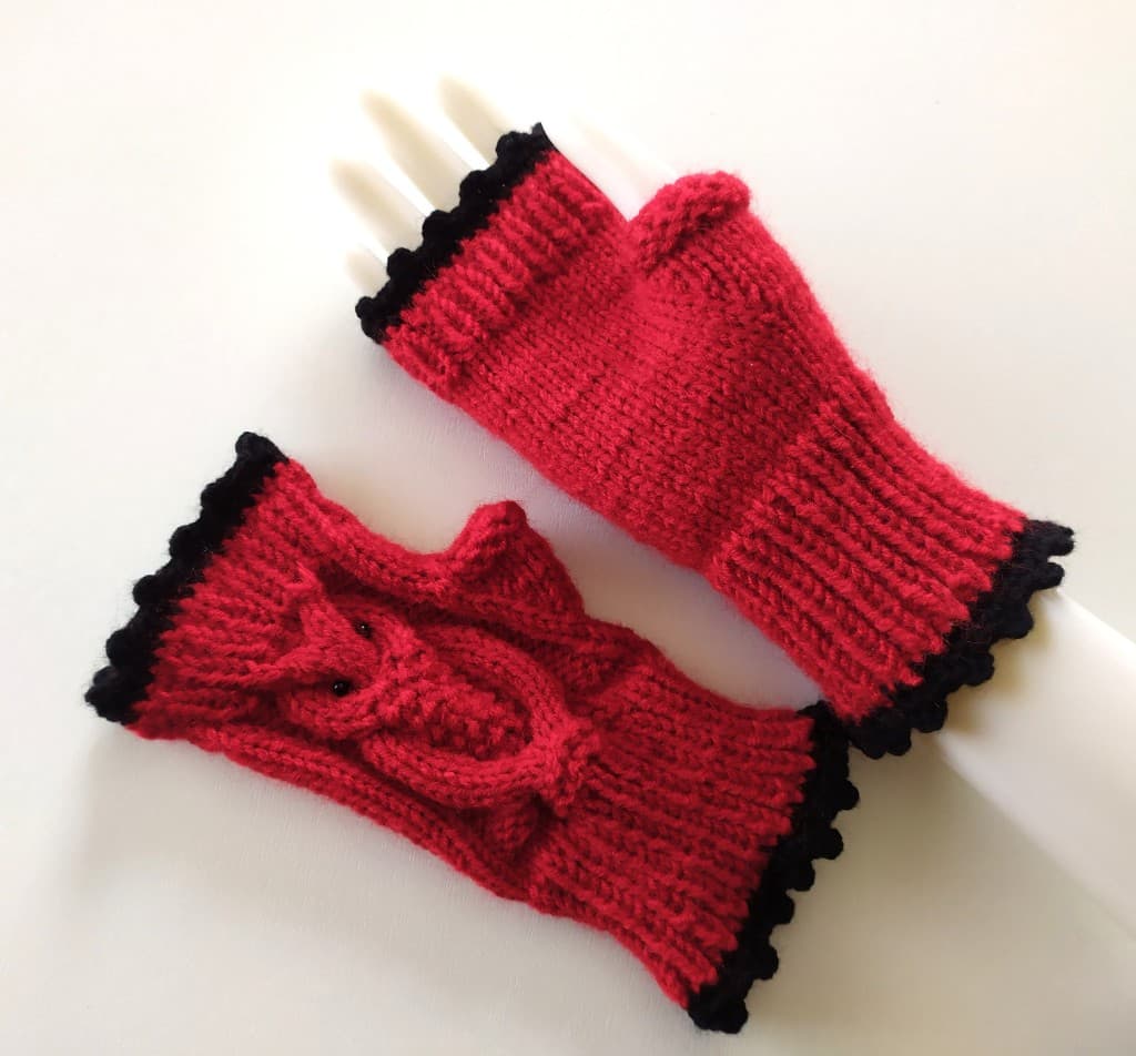 Bezpirkstu cimdi /Roku sildītāji,,Pūces*"/Aksesuārs sievietēm 