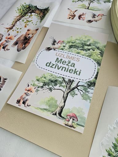 Līmpapīra uzlīmes "Meža dzīvnieki"
